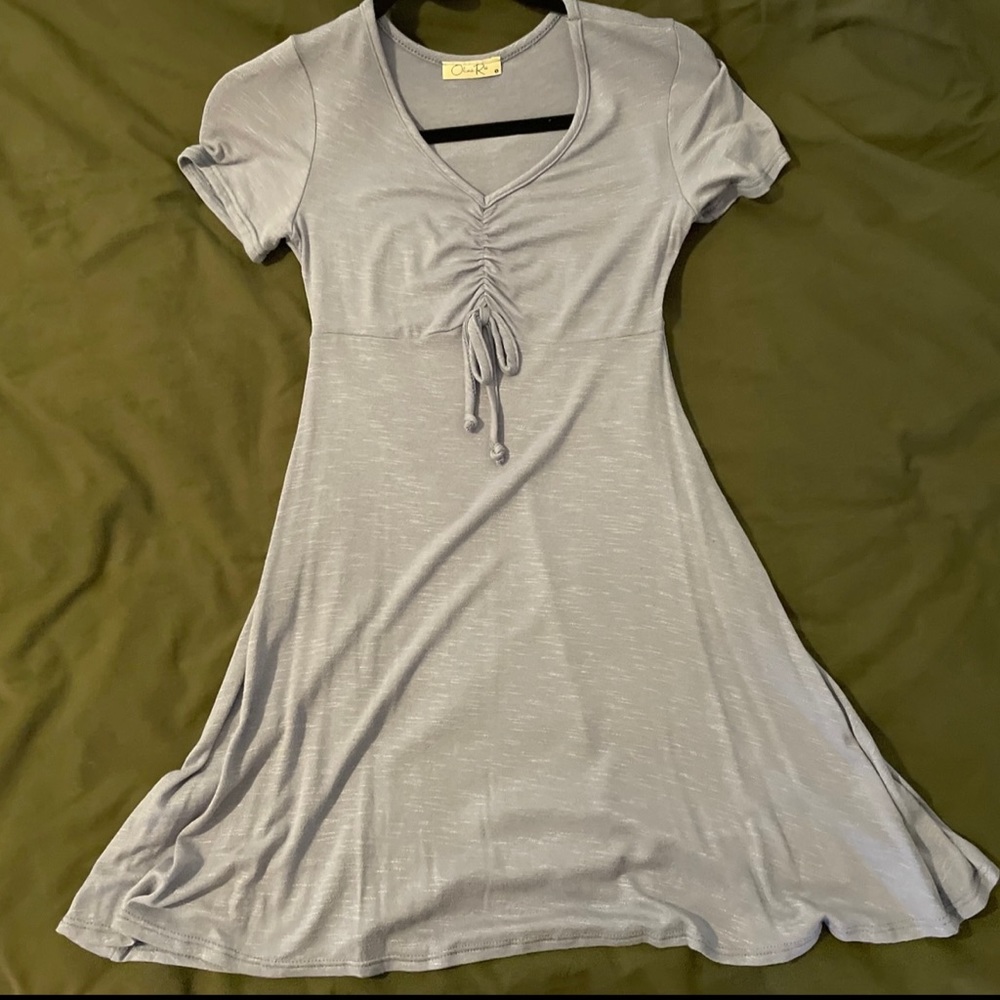 Pale blue casual mini sundress